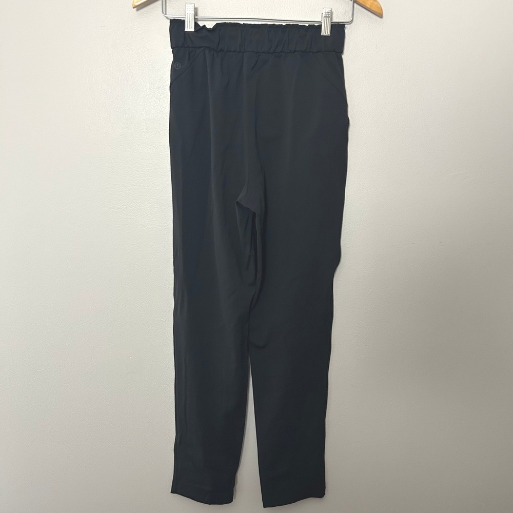 Lululemon Keep Moving Pants Womens 4 Black High Rise 7/8 Luxtreme Drawstring - Picture 3 of 10